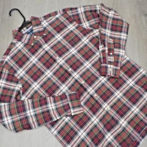 Ralph Lauren Blue Label Mens Plaid Dress Shirt Long Sleeve Front Pocket Size M - Picture 1 of 8
